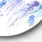 Designart - Blue Purple Jellyfish Group' Ultra Vibrant Abstract Metal Circle Wall Art